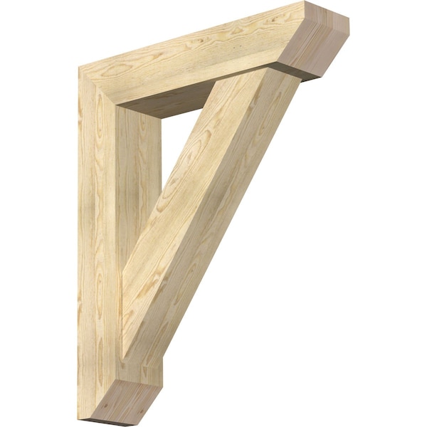 Ekena Millwork Traditional Slat Rough Sawn Bracket w/ Offset Brace, Douglas Fir, 8"W x 34"D x 42"H BKT0806X34X42TRA06RDF - main